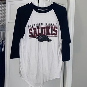 SIU baseball style tee